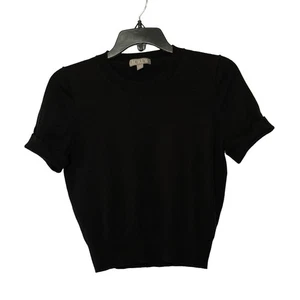 J. Crew schwarz geschrumpftes Tencel Lyocell Mischung T-Shirt Strick Top-Medium - Bild 1 von 5