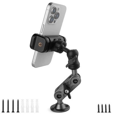 Wall Mount Phone Holder Drilling Base Heavy Duty iPhone Stand,360° Adjustable... - Image 1 of 4