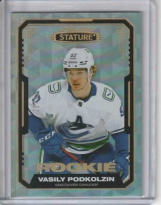 Vasily Podkolzin 2021-22 UD Stature Rookie Design Photo Variant RC /22 Oilers - Image 1 of 2