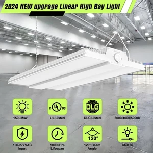 LED Linear High Bay Fixture 150W Warehouse Garage Hanging Light 3000/4000K/5000K - Picture 1 of 16