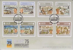 GB Isle of Man I.O.M 2019 D-Day 75th Anniv SG 2426-2433 FDC SHIPS AIRCRAFT WWII - Picture 1 of 1