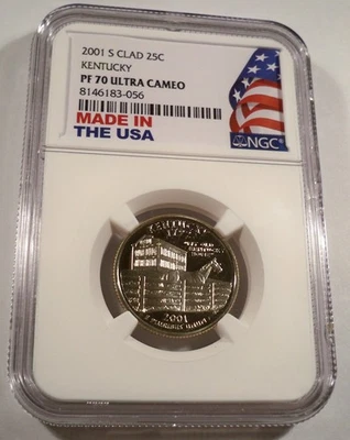 2001-S 25c CLAD NGC PF70UCAM KENTUCKY QUARTER PROOF ULTRA CAMEO PR 70 KY - Image 1 of 4