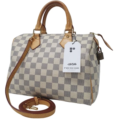 Authentic Louis Vuitton Speedy 25 Damier Azur + Strap N41534 Guaranteed CLA526 - Image 1 of 4