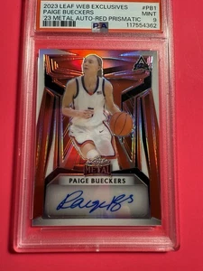 2023 Leaf Web Exclusive Paige Bueckers Auto Red Prismatic 133/199 PSA 9 - Bild 1 von 2