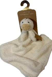NWT Levi & Emmie Goose Duck Chick Baby Lovey Ivory Plush Feather Knit Blanket - Picture 1 of 8