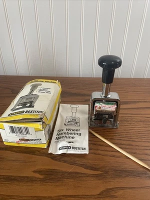 Vintage Stanley Bostitch Numbering Machine 6 Wheel 7 Functions Stamper 00680 - Image 1 of 4