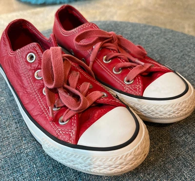 Tenis CONVERSE All Star de cuero rojo unisex para hombre’s 4 mujeres’s 6 Low Top  Foto 1 de 4