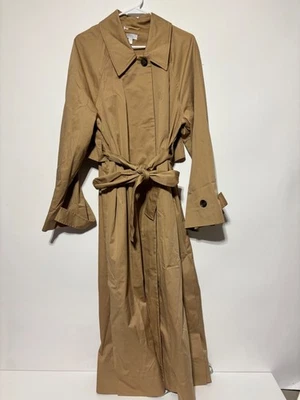 Colección de Estilo COS Talla 14 Tostado Largo Abotonado Cinturón Trench Coat Chaqueta Foto 1 de 4