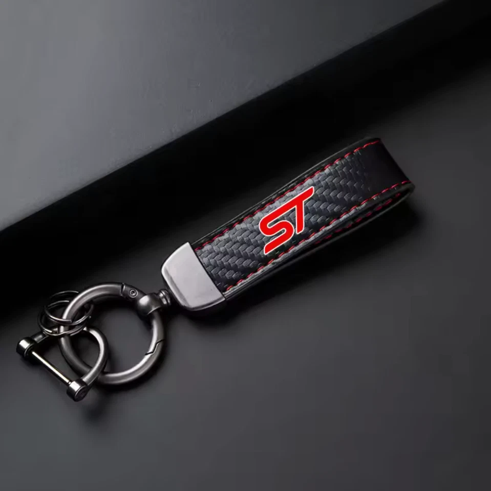 THE SPEED SHOP Ford ST Carbon Fibre Leather Style Key Ring For Focus Fiesta Puma Mondeo