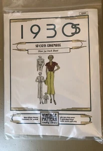 Conjunto deportivo vintage de 34” busto # 1390 sin cortar biblioteca de préstamos con patrón de la década de 1930 - Imagen 1 de 2