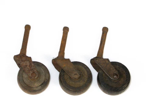 3 Antique Vintage Wooden Caster Wheels Cabinet Dresser Table 1.5" diameter Cover