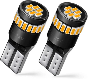 194 LED Light Bulb,Super Bright Amber Yellow 168 2825 W5W T10 Wedge 24-S - Picture 1 of 12