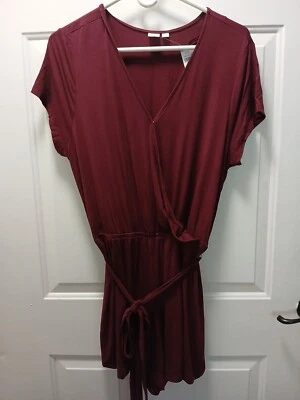 Pantalones Cortos Mameluco Gap Manga Corta Granate Para Mujer Talla XL Cinturón de Tela a Juego NUEVO Foto 1 de 4