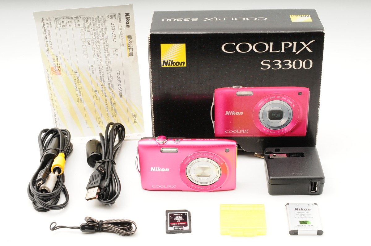 【フルセット美品】NikonCOOLPIX S3300 ミントグリーSDカード付 フルセット美品】NikonCOOLPIX S3300 ミントグリーSDカード付