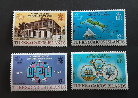 Turks and Caicos 1974 UPU Centenary MNH SG 426-429 Cover