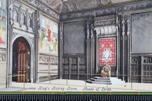 OLD POSTCARD 1914 LONDON THE HOUSE OF LORDS KING'S ROBING ROOM - Picture 1 of 2