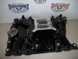 NEW OLDS ALUMINUM INTAKE 400 - 455 HOLLEY CARB POWDERCOATED BLACK 57025 57026 - Foto 1 di 6