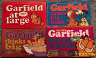 Garfield books, lot of 4, Fat Cat 3 Pack (#28, 29 & 30), #1, 24 & 32, Jim Davis
