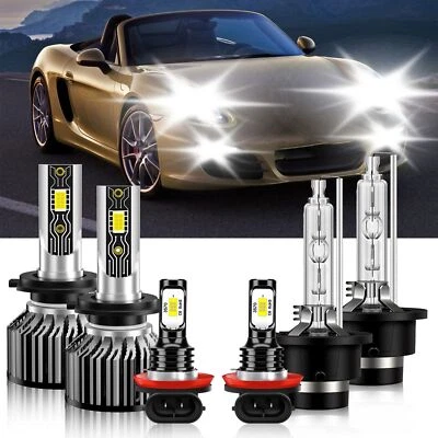 Faro LED luz antiniebla haz alto bajo para Porsche Boxster 2009-2012 6500K Foto 1 de 4