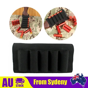 5Round 12 20 Shotgun-Gauge Shell Holder Buttstock Ammo Pouch Cartridge Carrier + - Picture 1 of 10