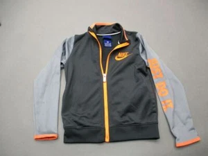 Nike Size S/5 Boys Black/Gray Athletic Full Zip Performance Track Jacket 6G513 - Picture 1 of 6