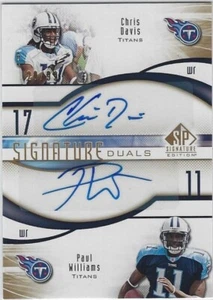CHRIS DAVIS PAUL WILLIAMS TENNESSEE TITANS UPPER DECK DUALS AUTOGRAPH AUTO CARD - Picture 1 of 1