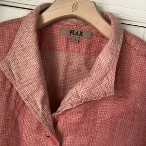 FLAX  Cardigan Jacket Linen Women's Sz L   Button Front Open Crop - Picture 1 of 4