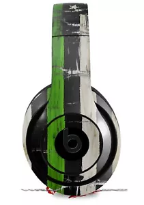 Skin for Beats Studio 2 3 Cracked Green Line USA American Flag HEADPHONE NOT INC - Picture 1 of 5