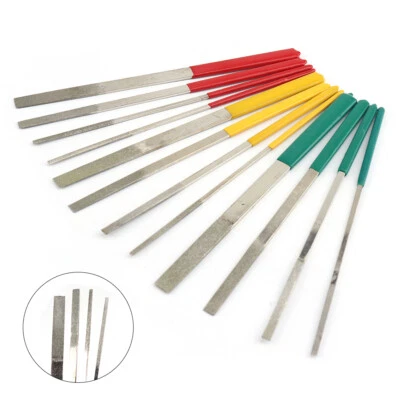 12Pcs Diamond Coated Needle Flat File Set for Stone Jewelry Repair Tool 2-8mm - Image 1 of 4