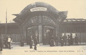 CP Repro 290 Paris Station du Métropolitain Place de la Bastille - Picture 1 of 2