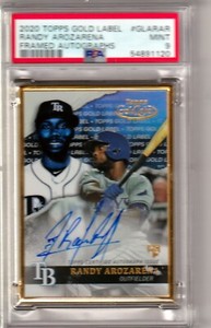 RANDY AROZARENA -- 2020 TOPPS GOLD LABEL FRAMED AUTOGRAPHS -- PSA MINT 9