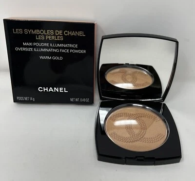 Pó facial iluminador tamanho grande CHANEL Les Symboles De Chanel ouro quente novo na caixa - Imagem 1 de 4