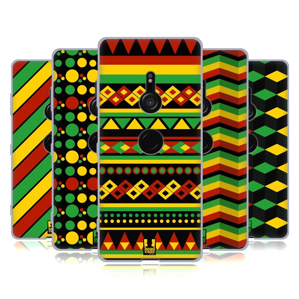 FUNDA DE GEL SUAVE HEAD CASE DESIGNS PATRONES DE COLOR RASTA PARA TELÉFONOS SONY 1 Foto 1 de 4