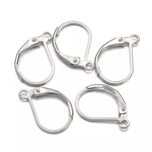 10x Orecchino Cerchio Liscio Leva Acciaio Inox 304 Risultati 13x10,5mm - Foto 1 di 2