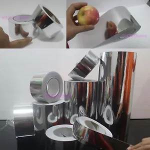 Strips Tape PVC Adhesive Glossy Mirror Chrome Vinyl Wrap Sticker Film Silver AB - Picture 1 of 8