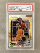 2021 DONRUSS OPTIC JIMMY BUTLER ELITE DOMINATORS Gold Pulsar /10 PSA 10