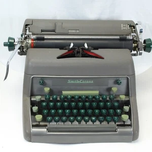 Macchina da scrivere Smith Corona 6A desktop vintage MCM con Page-Gage SOLO PEZZI DI RICAMBIO - Foto 1 di 15