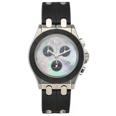 Reloj Pulsera Pequignet 234 Cronógrafo Negro Caucho Acero 38mm Tahití Cuadrante MOP Cuarzo Foto 1 de 4