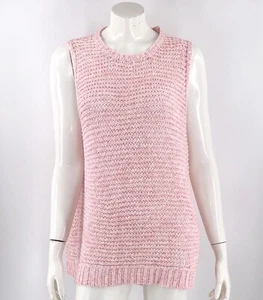 Lou & Grey Ann Taylor Sweater Sz XL Pink Open Knit Sleeveless Tunic Pullover NEW - Picture 1 of 5