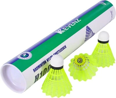 KEVENZ Badminton Shuttlecocks with Great Stability and Durability,Nylon, Yellow