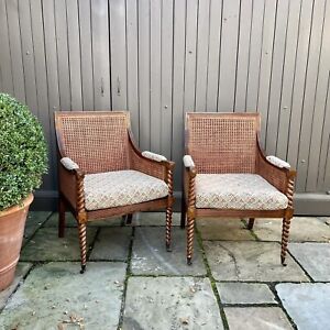 Pair Of William Yeoward Collected Uptown Bergere Chairs