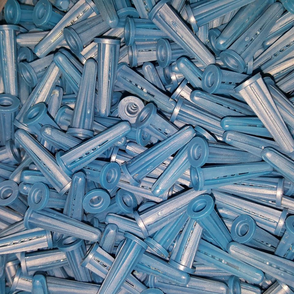 Paquete de 50 anclajes de mampostería de pared de plástico con brida cónica de 7/8" #8-10 tamaño de tornillo Foto 1 de 1