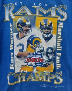 Kurt Warner Vintage Shirt RAMS St Louis Super Bowl Champs 2000 Football Faulk XL - Picture 1 of 7