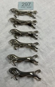 6 French Horse Pony Metal Cutlery Dine Chopstick Rests Rest Vintage Table Party - Picture 1 of 13