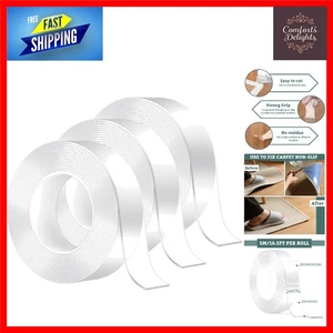 3 Rolls Nano Double-Sided Adhesive Tape 5M - Reusable & Washable for Home Decor - Picture 1 of 9