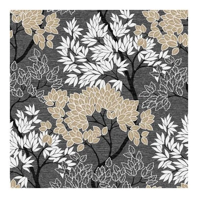 Fresco Wallpaper Lykke Silhouette Forest Dark Charcoal and Natural Floral (WAS - Image 1 of 4
