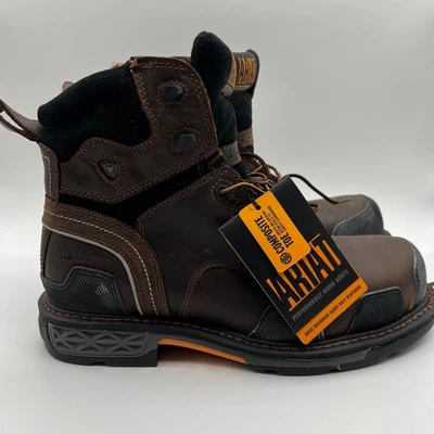 Ariat OverDrive Work Boots Mens 10.5 D Brown Composite Toe Lace Up Heavy Duty - Image 1 of 4