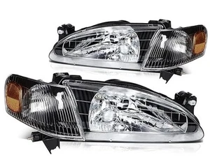 Headlight Assembly for Corolla 1998-2000 Clear Lens Black Housing Amber - Picture 1 of 7