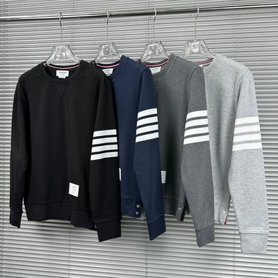 Suéter Pullover Thom Browne Hombre/Mujer Clásico Rayas Cuello Redondo Manga Larga NUEVO Foto 1 de 4