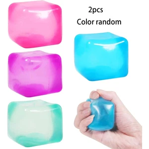 High Density Gel Ice Cube Square Decompression Vent Toy Squishy Stress Ball Sque - Picture 1 of 11